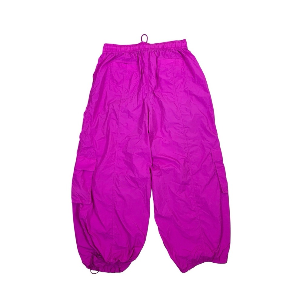 Daily Practice Fuchsia Cargo Parachute Pants Wide Leg Athleisure M - Picture 2 of 5